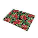 Watercolor Poinsettia Pattern Print Pet Cooling Mat Cover