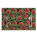 Watercolor Poinsettia Pattern Print Placemat