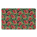 Watercolor Poinsettia Pattern Print Polyester Doormat