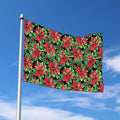 Watercolor Poinsettia Pattern Print Polyester Flag