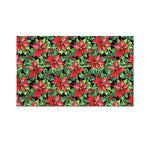 Watercolor Poinsettia Pattern Print Polyester Flag