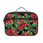 Watercolor Poinsettia Pattern Print Portable Lunch Bag