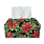 Watercolor Poinsettia Pattern Print Rectangle Tissue Box Cover