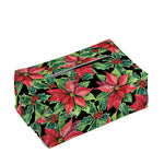 Watercolor Poinsettia Pattern Print Rectangle Tissue Box Cover