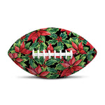 Watercolor Poinsettia Pattern Print Rugby Ball
