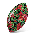 Watercolor Poinsettia Pattern Print Rugby Ball