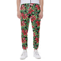 Watercolor Poinsettia Pattern Print Joggers