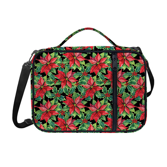 Watercolor Poinsettia Pattern Print Shoulder Strap Bible Bag