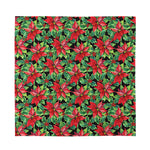 Watercolor Poinsettia Pattern Print Silk Bandana