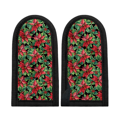 Watercolor Poinsettia Pattern Print Skillet Handle Cover
