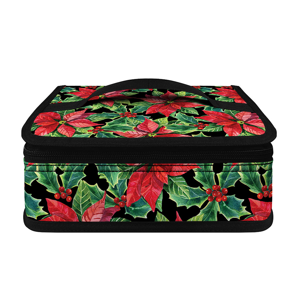 Watercolor Poinsettia Pattern Print Small Lunch Bag