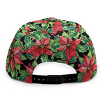 Watercolor Poinsettia Pattern Print Snapback Cap