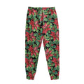 Watercolor Poinsettia Pattern Print Sweatpants