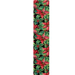 Watercolor Poinsettia Pattern Print Table Runner