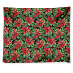 Watercolor Poinsettia Pattern Print Tapestry