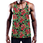 Watercolor Poinsettia Pattern Print Training Tank Top