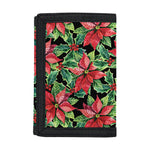 Watercolor Poinsettia Pattern Print Trifold Wallet
