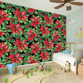 Watercolor Poinsettia Pattern Print Wall Sticker