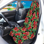 Watercolor Poinsettia Pattern Print Waterproof Car Seat Cover