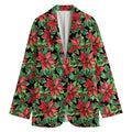 Watercolor Poinsettia Pattern Print Women's Blazer