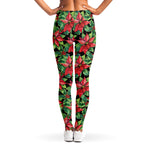 Watercolor Poinsettia Pattern Print Women's Leggings