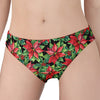 Watercolor Poinsettia Pattern Print Women's Panties