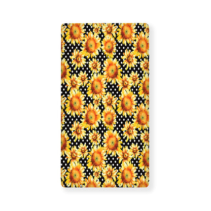Watercolor Polka Dot Sunflower Print Baby Crib Sheet