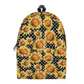 Watercolor Polka Dot Sunflower Print School Backpack