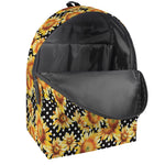 Watercolor Polka Dot Sunflower Print Backpack