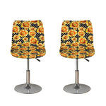 Watercolor Polka Dot Sunflower Print Bar Stool Covers
