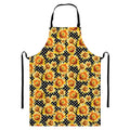 Watercolor Polka Dot Sunflower Print Bib Apron With Pocket