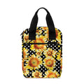 Watercolor Polka Dot Sunflower Print Bible Tote Bag