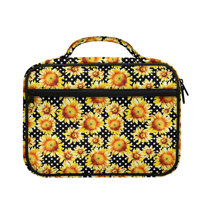 Watercolor Polka Dot Sunflower Print Briefcase Bible Bag
