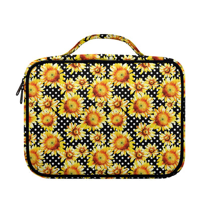 Watercolor Polka Dot Sunflower Print Briefcase Bible Bag