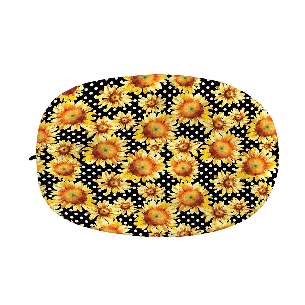 Watercolor Polka Dot Sunflower Print Car Side Mirror Covers