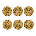 Watercolor Polka Dot Sunflower Print Coaster Set