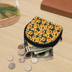 Watercolor Polka Dot Sunflower Print Coin Purse