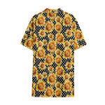 Watercolor Polka Dot Sunflower Print Cotton Hawaiian Shirt