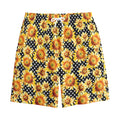 Watercolor Polka Dot Sunflower Print Cotton Shorts