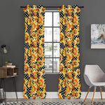 Watercolor Polka Dot Sunflower Print Curtain