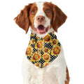 Watercolor Polka Dot Sunflower Print Dog Bandana