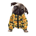 Watercolor Polka Dot Sunflower Print Dog Zip Up Jacket
