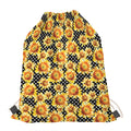 Watercolor Polka Dot Sunflower Print Drawstring Bag