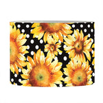 Watercolor Polka Dot Sunflower Print Drum Lamp Shade