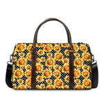Watercolor Polka Dot Sunflower Print Duffle Bag
