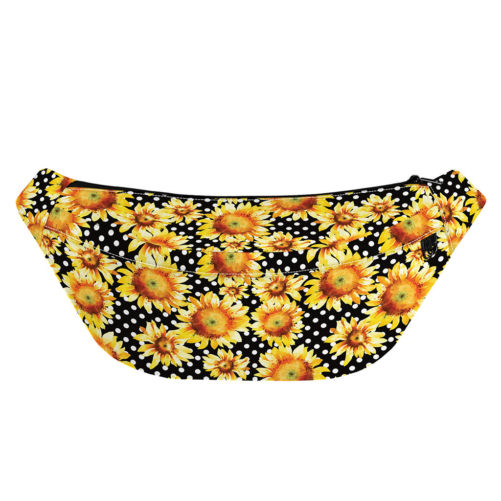 Watercolor Polka Dot Sunflower Print Fanny Pack