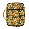 Watercolor Polka Dot Sunflower Print Front Pocket Bible Bag