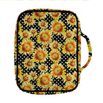 Watercolor Polka Dot Sunflower Print Front Pocket Bible Bag