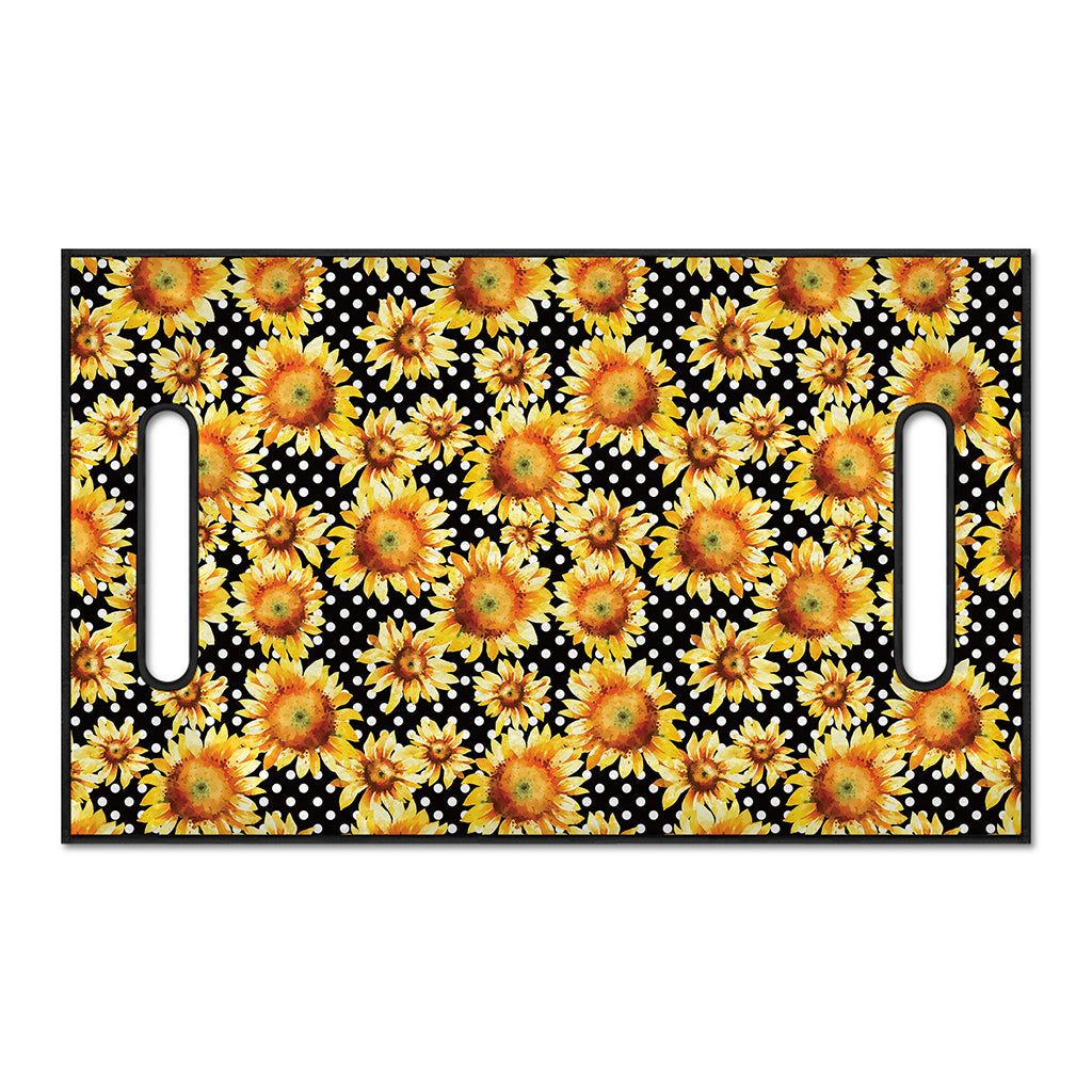 Watercolor Polka Dot Sunflower Print Golf Cart Seat Cover
