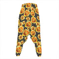 Watercolor Polka Dot Sunflower Print Hammer Pants